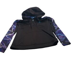 Huntworth Quarter Zip Hoodie Womens XL Black Purple Blue Camo 977-W-31BK/UV